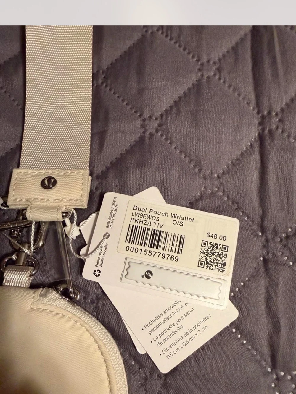 Lululemon Dual Pouch Wristlet  in Pink Haze & Light Ivory